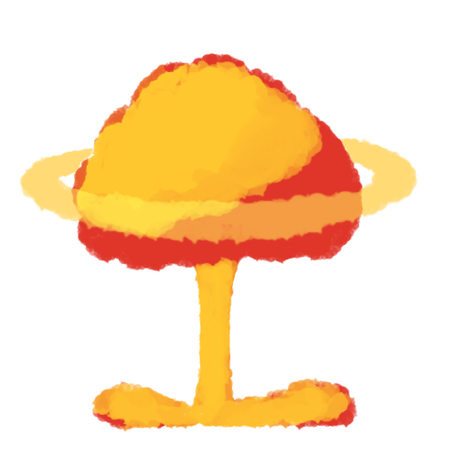 爆発3（キノコ雲）のイラスト