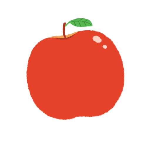 りんご(葉っぱ付き)のイラスト