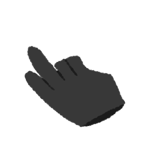 液タブの手袋(黒)のイラスト