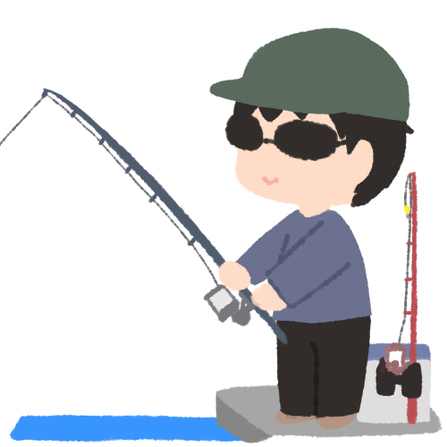 釣りをする男性のイラスト