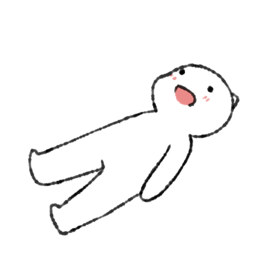 寝転ぶハム人間のイラスト