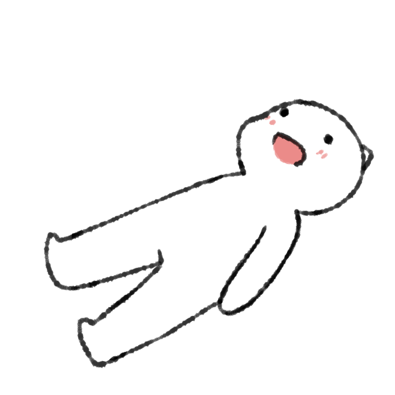 寝転ぶハム人間のイラスト