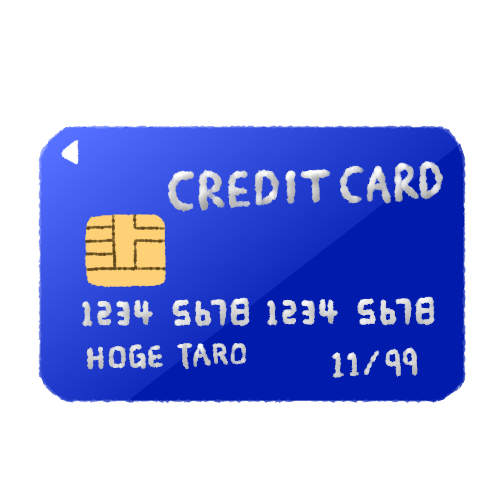 青いクレジットカードのイラスト