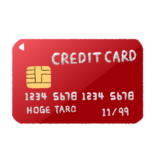 赤いクレジットカードのイラスト