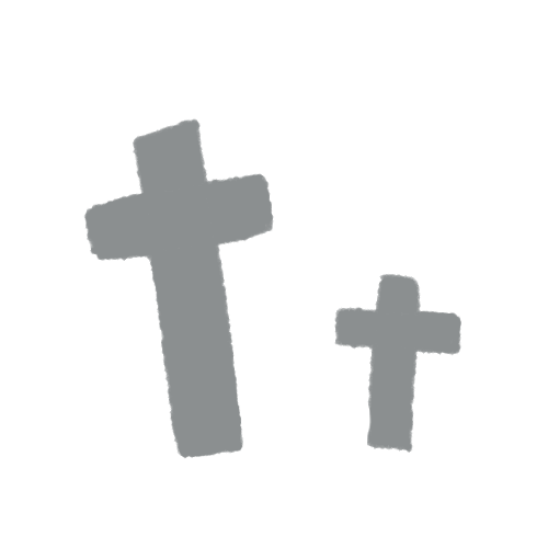 十字架のお墓のイラスト